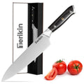 Professional Chef Knife 8 Inch, Santoku Knife 7 Inch High Carbon Steel Chef Knife Japanese Knife, Full Tang Wood Handle Kitchen Knife