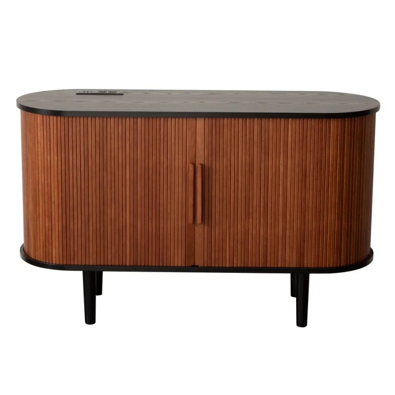 Fralimk Sideboard Buffet Cabinet With Storage, Modern Fluted Storage Cabinet For Dining Room, Tambour Door Console Table For Living Room, Office