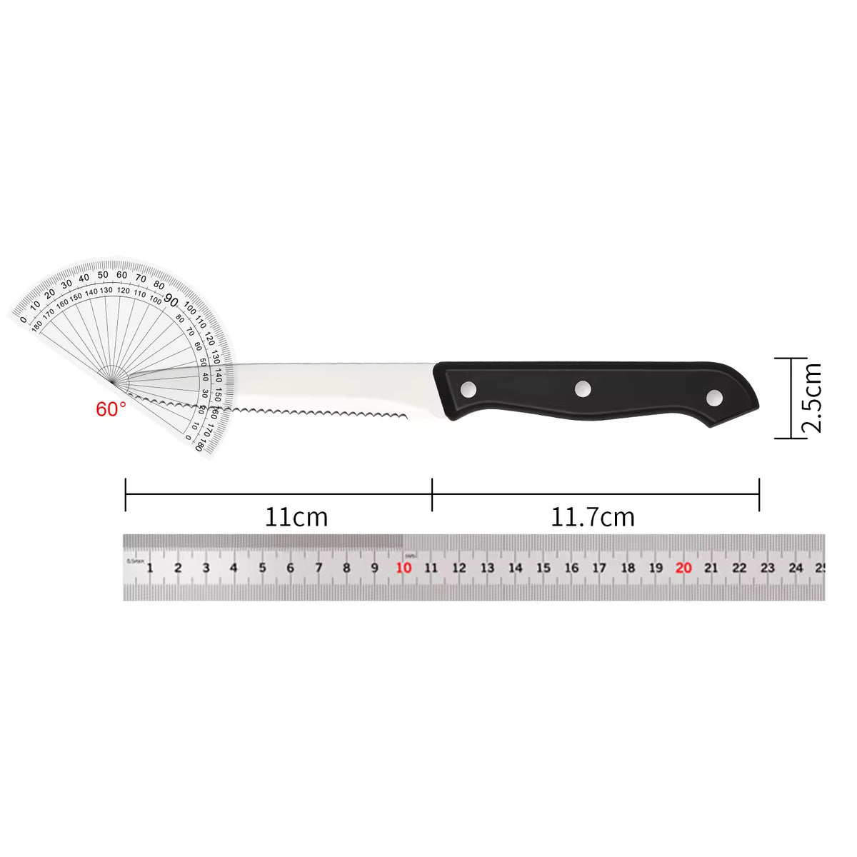 12-piece Kitchen Knife And Accessory Set With High-carbon Stainless Steel Blades, Including Meat And Steak Knives, With ABS Handles