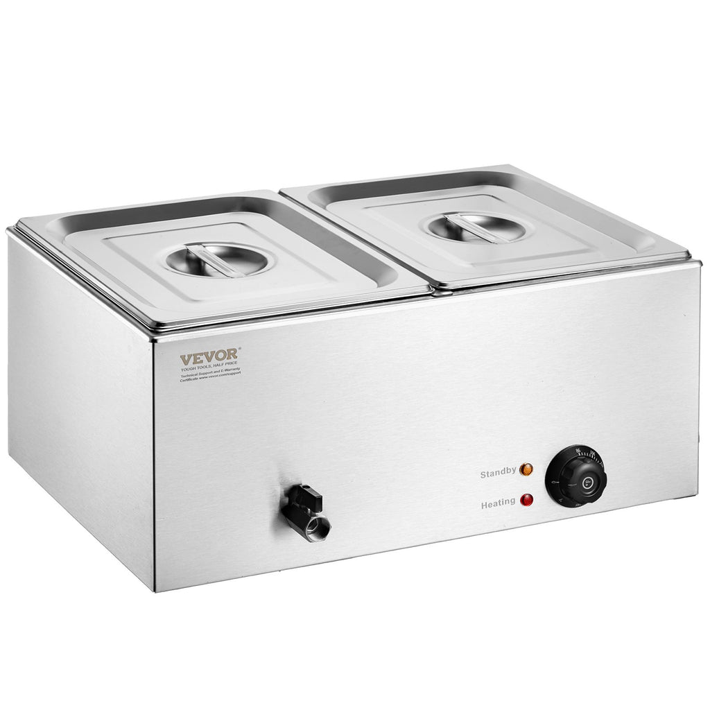 Commercial Electric Food Warmer 2-Pan Countertop Buffet 24QT Bain Marie