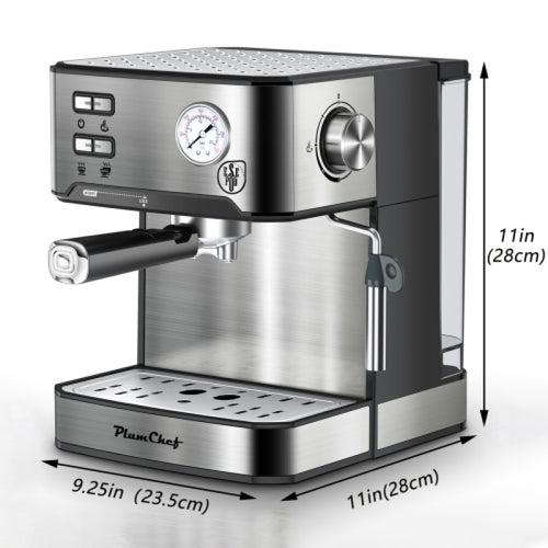 20 Bar Professional Espresso Machine With Milk Frother, Single & Double Shot, ESE Pod Compatible, Pressure Display, Removable Water Tank For Capp