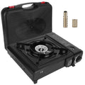 1Pc 3300W Portable Camping Stove Butane Canister Dual Fuel Burner Piezo Electric Ignition Single Burner With Automatic Tank Ejection Overpressure
