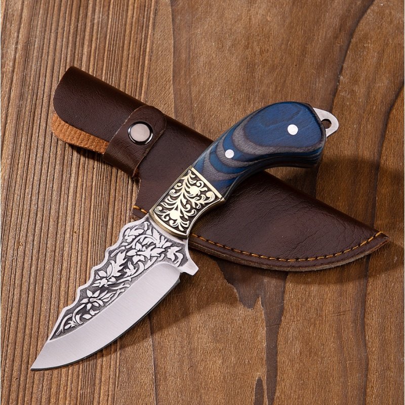 Blue Carved Fruit Knife
