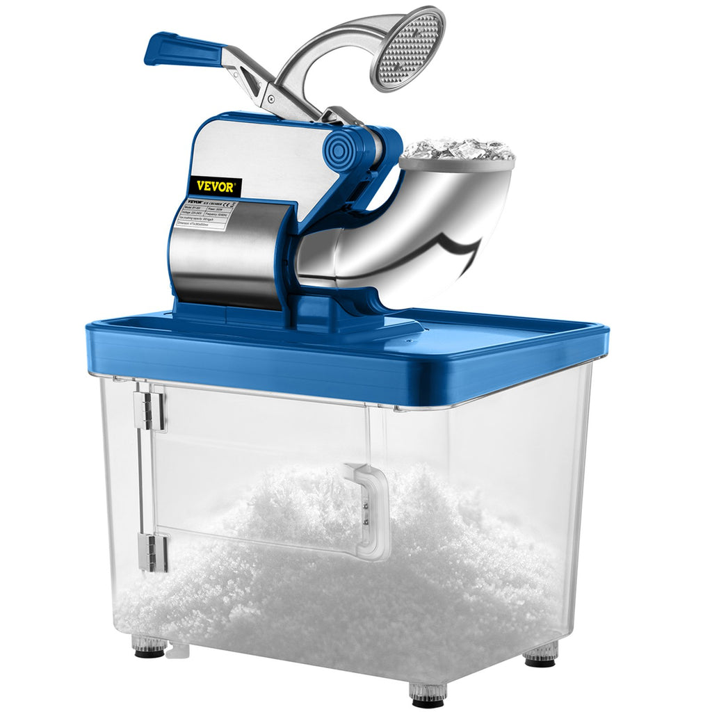 110V Commercial Ice Crusher 440LBS/H, ETL Approved 300W Electric Snow Cone Machine With Dual Blades, Stainless Steel Shaved Ice Machine With Safe