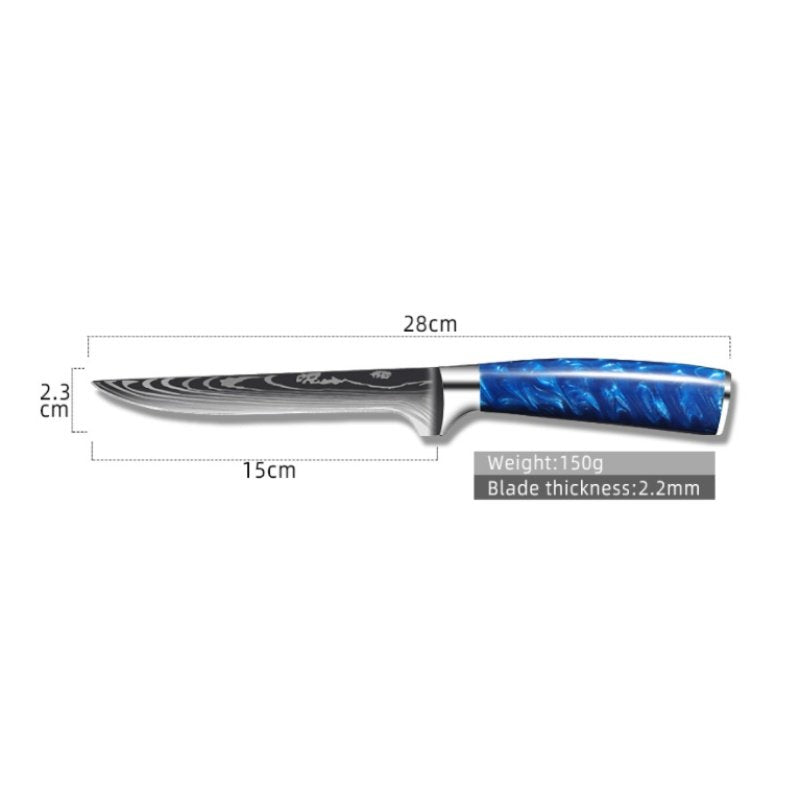 8-inch Chef Knife with Blue Resin Handle