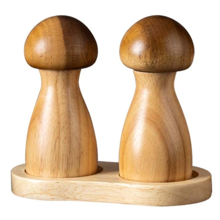 Mushroom Shaped Pepper Grinder Wooden Kitchen Grinding Tool