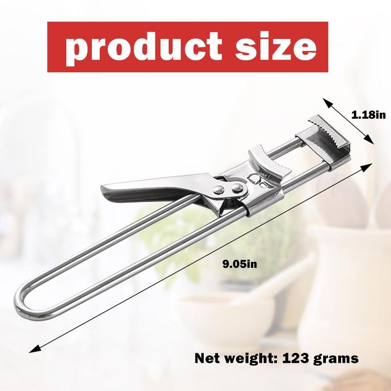 Adjustable Stainless Steel Jar & Can Opener , Ergonomic Multifunctional Bottle Opener, Effortless Grip for Seniors, Fits Most Jar Lids & Bottle N