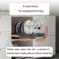 Pull-out pots and pans lid plate draining rack, cabinet built-in draining rack