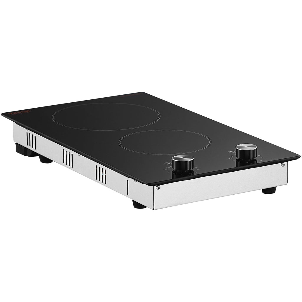 Built-in Electric Cooktop Radiant Ceramic Cooktop 2 Burners 20.1x11.6 Inch