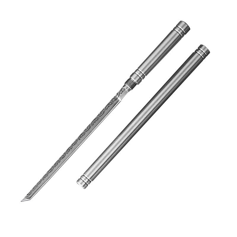 Portable Fruit Knife And Tea Knife, Longquan Laser-Patterned Overlord Tea Knife, Toy And Metal Ornament For Tea Ceremony