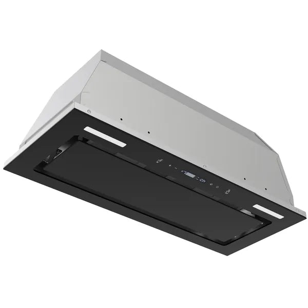 Range Hood Insert 30 Inch 800 CFM, Built-in Vent Hood Black Glass Gesture & Touch Control Kitchen Exhaust Fan, Mesh Filters Recirculating Stove H