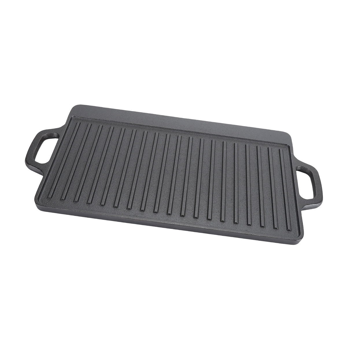 Cast Iron Rectangular Grill Multipurpose Safe Large Space Double Sided Double Ears Cast Iron Griddle For BBQ Gas Grill 44x23x2cm / 17.3x9.1x0.8in