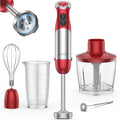 KOIOS 5-in-1 Hand Immersion Blender, 1000W 12 Speed Handheld Blender, Copper Motor Stainless Steel Blade Stick Blender,600ml Mixing Beaker,500ml