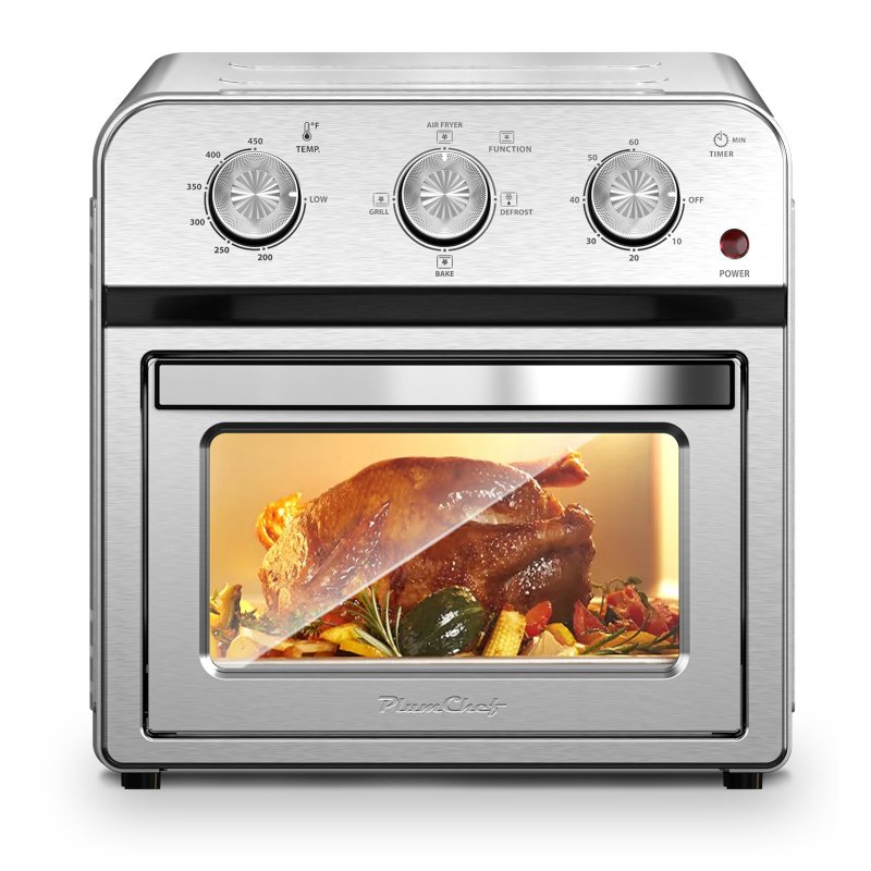 13QT Air Fryer Toaster Oven, Healthy Oil-Free Cooking, Multifunctional Convection Contertop Oven, Adjustable Time, Temp Control, Stainless Steel,