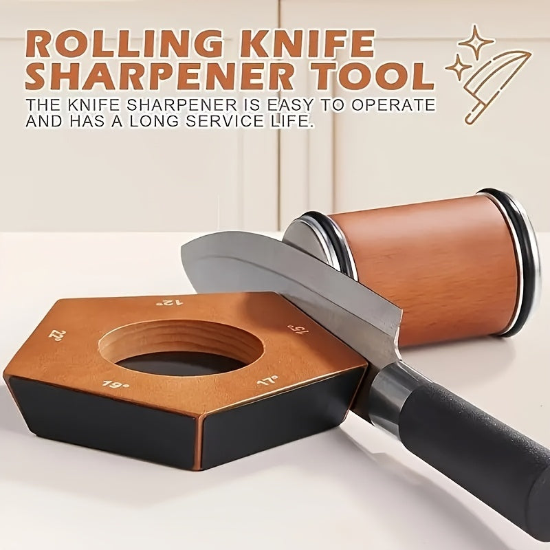 Rolling Knife Sharpener Kit 5 Magnetic Angles 12 Degrees, 15 Degrees, 17 Degrees, 19 Degrees, 22 Degrees. Professional Rolling Knife Sharpening T