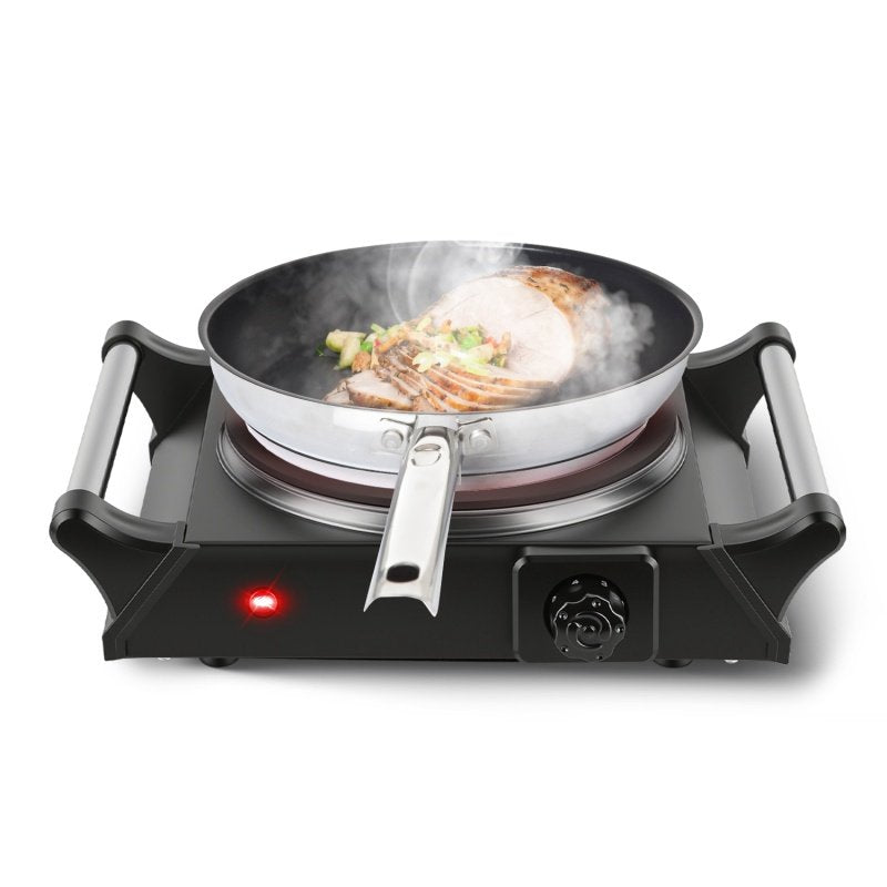 1 Thousand Power Electric Single Burner Portable Heating Hot Plate Stove Countertop RV Hotplate With 5 Temperature Stepless Adjustments Portable