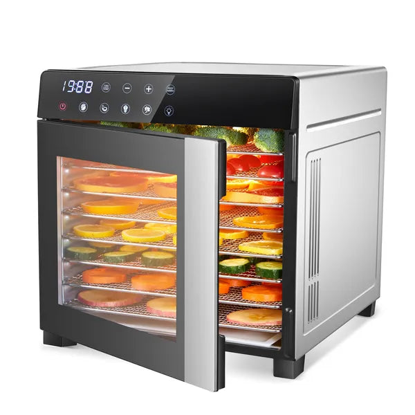 Food Dehydrator Machine 25QT, 8 Trays Stainless Steel Dehydrator Machine, Large Capacity Dehydrators For Food And Jerky, Herbs, Yogurt, Veggies,