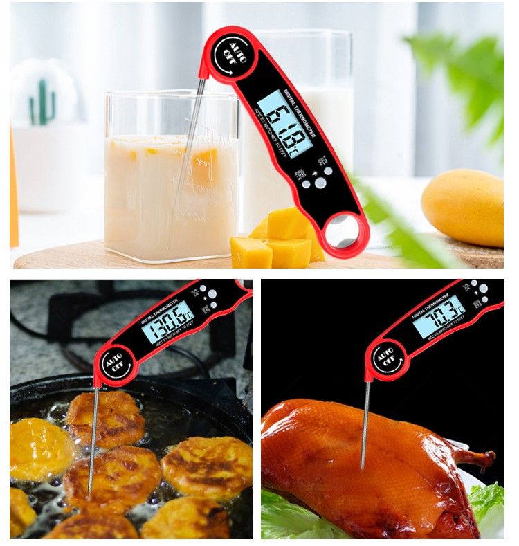Digital Meat Thermometer with Probe - Waterproof;  Kitchen Instant Read Food Thermometer for Cooking;  Baking;  Liquids;  Candy;  Grilling BBQ &