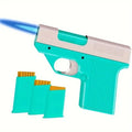 Windproof Adjustable Flame Lighter - Portable Liquid Gas Filling Igniter, Zinc Alloy Shell, Light Green And Pink Handle, Suitable For Camping, Ba