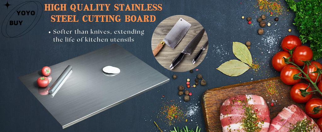 XXL 304 Stainless Steel Cutting Board  Anti-Slip & Mildew-Proof No More Moldy Wooden Boards - Heavy-Duty & Food-Safe, Easy To Clean - Chop Meat,