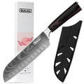 Qulajoy Santoku Knife, High Carbon Stainless Steel Chef Knife Japanese Kitchen Knives With Ergonomic Pakkawood Handle, Chopping Knife For Home Ki