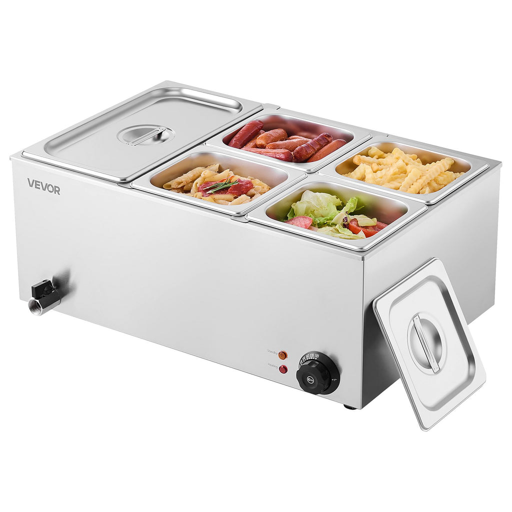 Commercial Electric Food Warmer 5-Pan Countertop Buffet 15.3QT Bain Marie