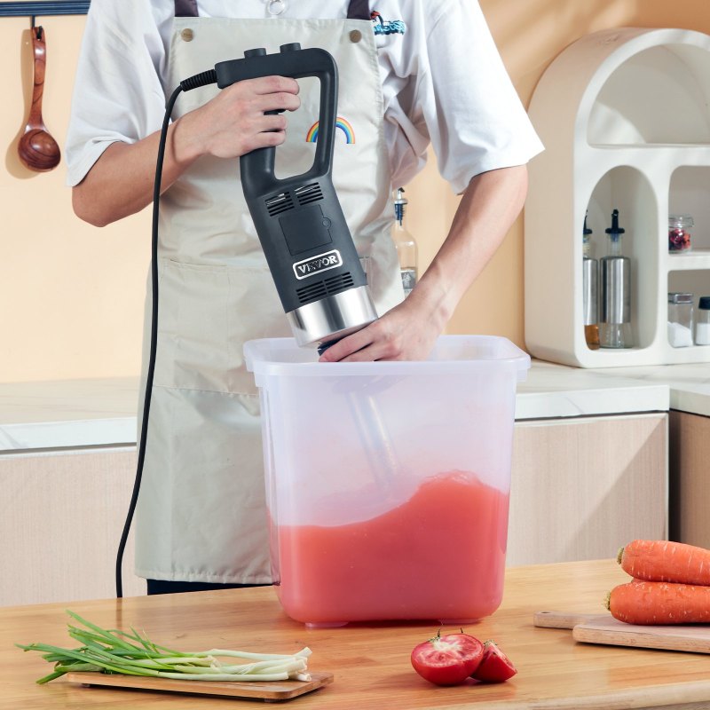 Commercial Immersion Blender, 750W 12' Heavy Duty Hand Mixer, Variable Speed Kitchen Stick Mixer With 304 Stainless Steel Blade, Multi-Purpose Po