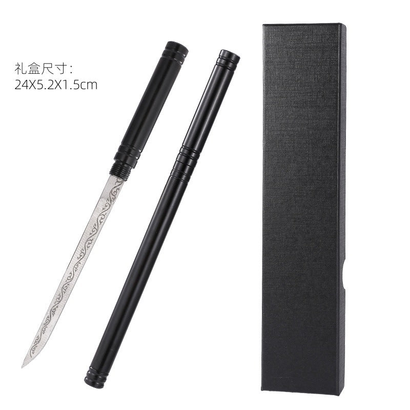 Portable Fruit Knife And Tea Knife, Longquan Laser-Patterned Overlord Tea Knife, Toy And Metal Ornament For Tea Ceremony