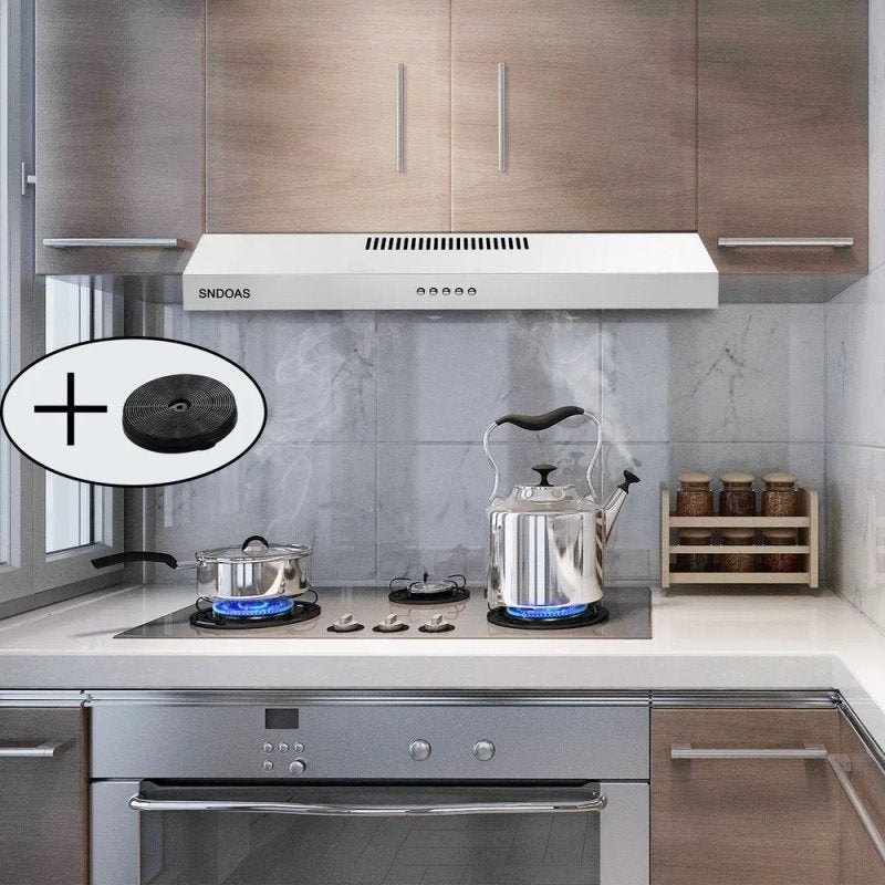 Stainless Steel Under Cabinet Range Hood Vent Cooking 230 CFM Kitchen 3 Speed Cooker Hood