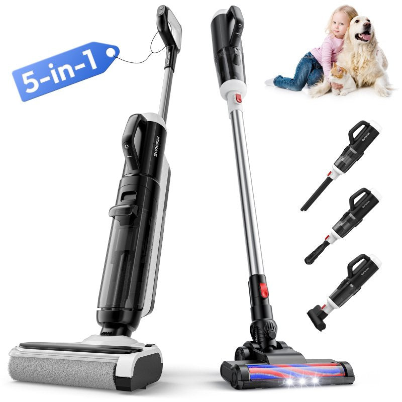 Sunsmai,Wet Dry Vacuum Cleaner,Boost-Assisted Vacuum Mop,Equipped With Self-Cleaning System,Detachable Handheld Brush Head, Crevice Cleaning, And