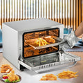 Commercial Convection Oven, 21L/19Qt, Quarter-Size Conventional Oven Countertop, 1440W 3-Tier Toaster W/ Front Glass Door, Electric Baking Oven W