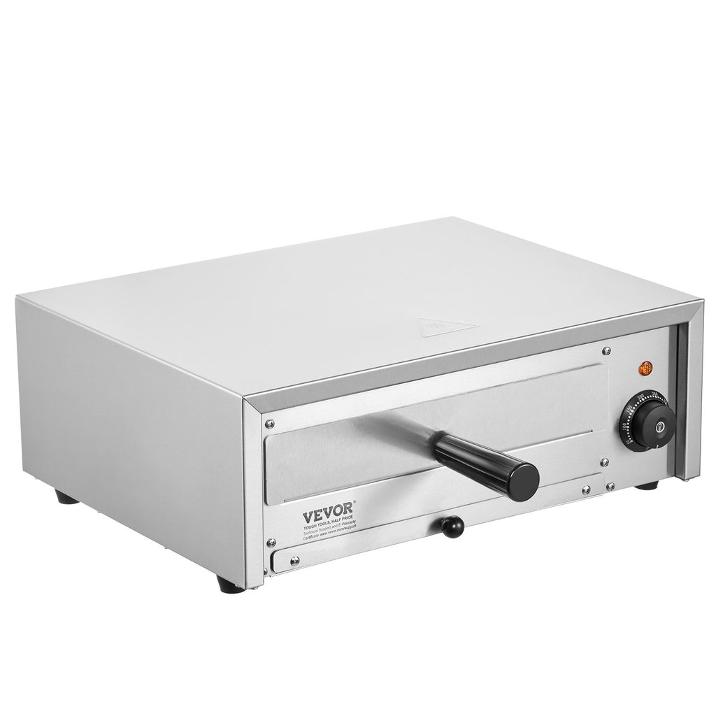Electric Pizza Oven 12-inch 1500W 122-662F Temp Range Removable Crumb Tray