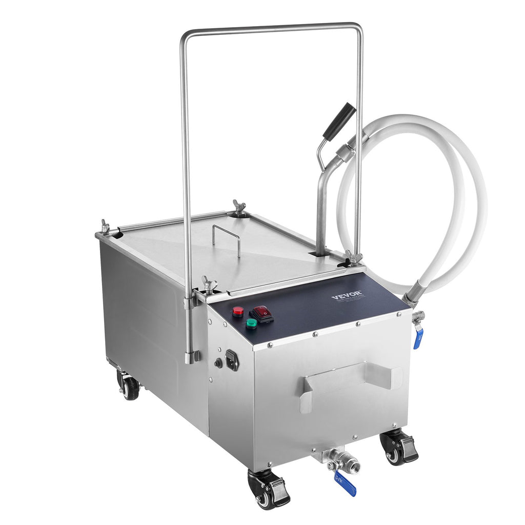 Mobile Fryer Filter, 38L Oil Tank Capacity, Oil Filtration System With 10 L/min Oil Filtration Speed, Mobile Frying Oil Filtering System With Swi