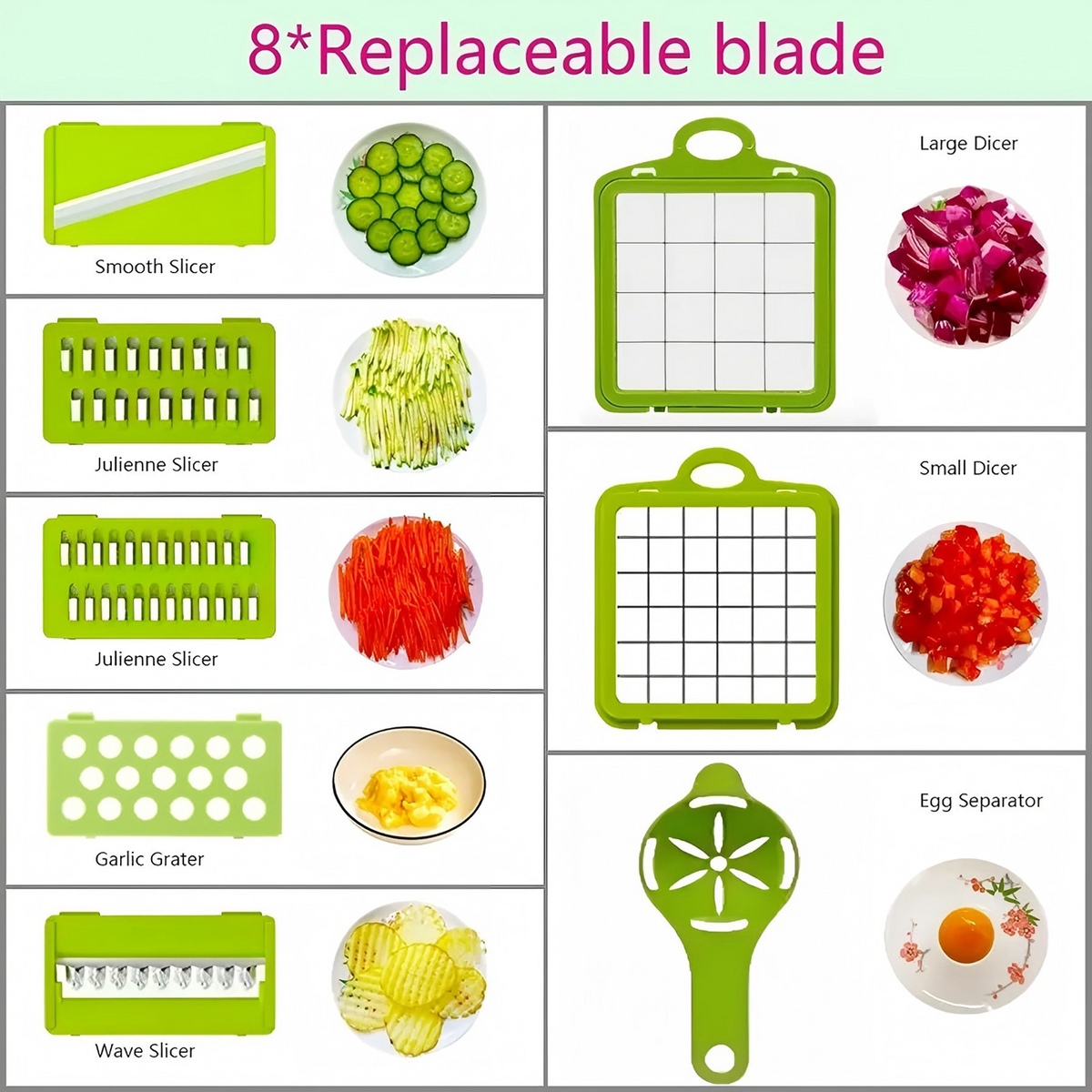 16 In 1 Vegetable Chopper Fruit Salad Mandolin Slicer Food Dicer Cutter Peeler
