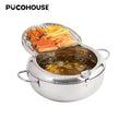 Tempura Deep Fryer Japanese Style Deep Fryer 304 Stainless Steel With Thermometer And Filter Cookware Deep Fryer