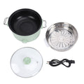 Electric Hot Pot 800W 3L Food Grade Nonstick Coating Multifunctional Electric Cooker With Steam Basket For Steak Rice Noodles Soup US Plug
