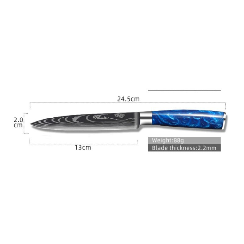 8-inch Chef Knife with Blue Resin Handle