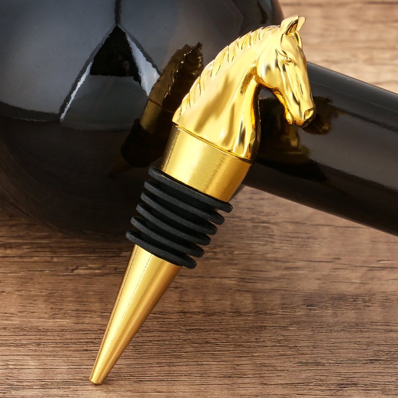 Luxury Horse Head Wine Bottle Stopper Animal-shaped Wine Stopper For Preserving Red Wine, A Kitchen Storage Gift, A Birthday Gift For Universal W