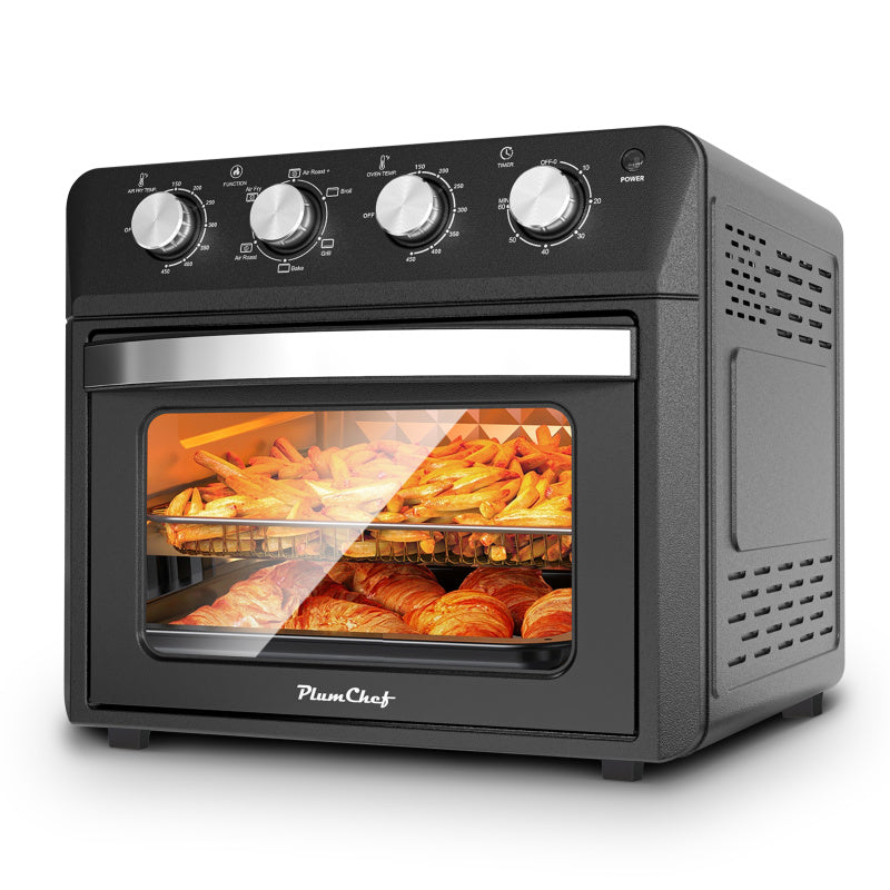 27.5QT 6-in-1 Air Fryer Toaster Oven, Dropdown-Door, 6-Slice, Countertop Convection Oven, Air Frying, Baking, Roasting, Broiling, Grilling, 1600W