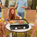 Commercial Griddle, 22.4' Heavy Duty Manual Flat Top Griddle, Countertop Gas Grill With Non-Stick Cooking Plate, Steel LPG Gas Griddle, H-Shaped