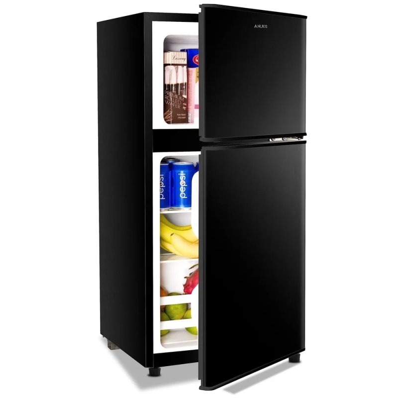 KRIB BLING 3.5Cu.Ft Compact Refrigerator Mini Fridge With Freezer, Small Refrigerator With 2 Door, 7 Level Thermostat Removable Shelves For Kitch