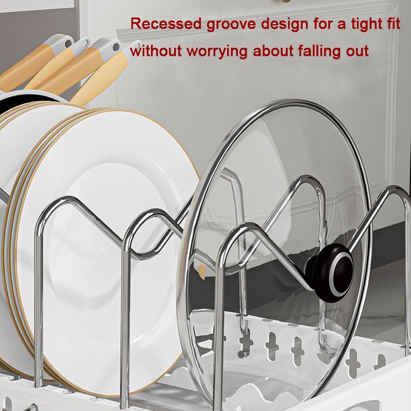 Pull-out pots and pans lid plate draining rack, cabinet built-in draining rack