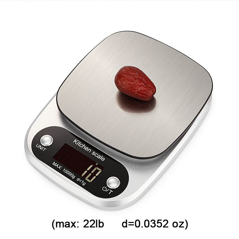 Supermarket Kitchen Scales Stainless Steel Weighing For Food Diet 22lb(1oz) Balance Measuring LCD Precision Electronic Vegetable Mark; Postal Sca