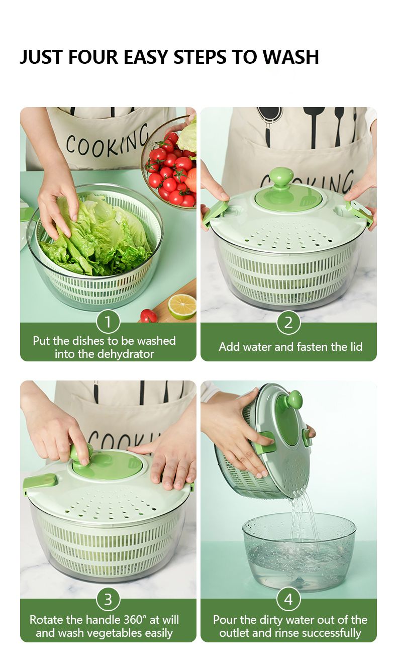 Vegetable Fruit Dehydrator Salad Useful Multifunctional Household Quickly Dryer Basket Shake Plastic Kitchen Tool Spinner
