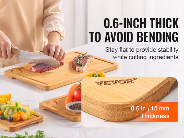 3-Piece Cutting Board Set Configuration 9 x 6 in, 12 x 8 in, and 15 x 10 in