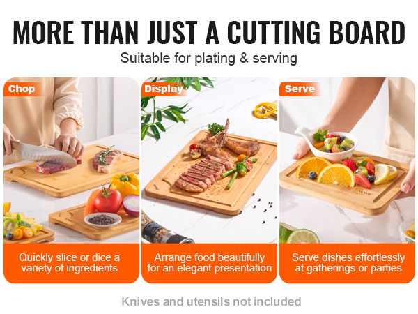 3-Piece Cutting Board Set Configuration 9 x 6 in, 12 x 8 in, and 15 x 10 in