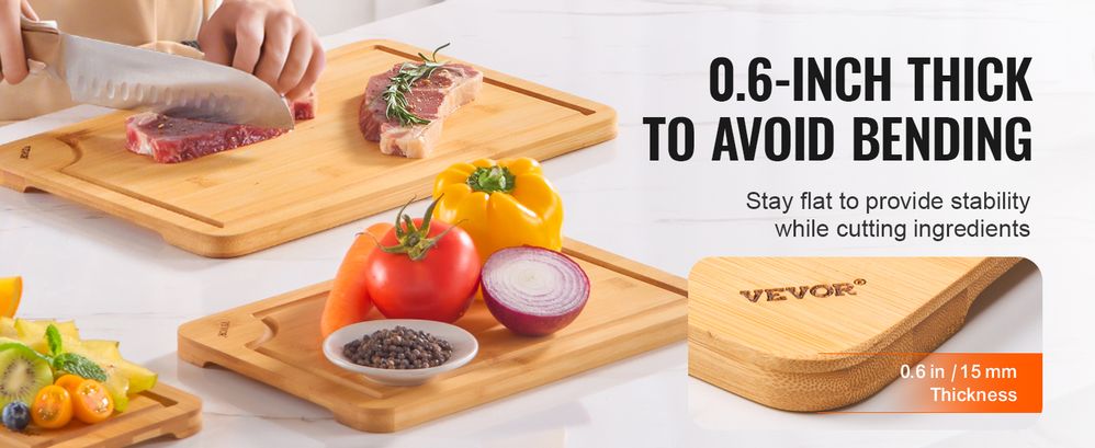 3-Piece Cutting Board Set Configuration 9 x 6 in, 12 x 8 in, and 15 x 10 in