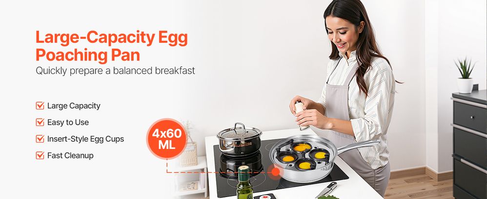 Detachable Nonstick Egg Poacher Pan