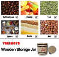 Yakimoto 1 Piece Mini Wood Canister | Small Airtight Kitchen Storage | Countertop Spice, Sugar