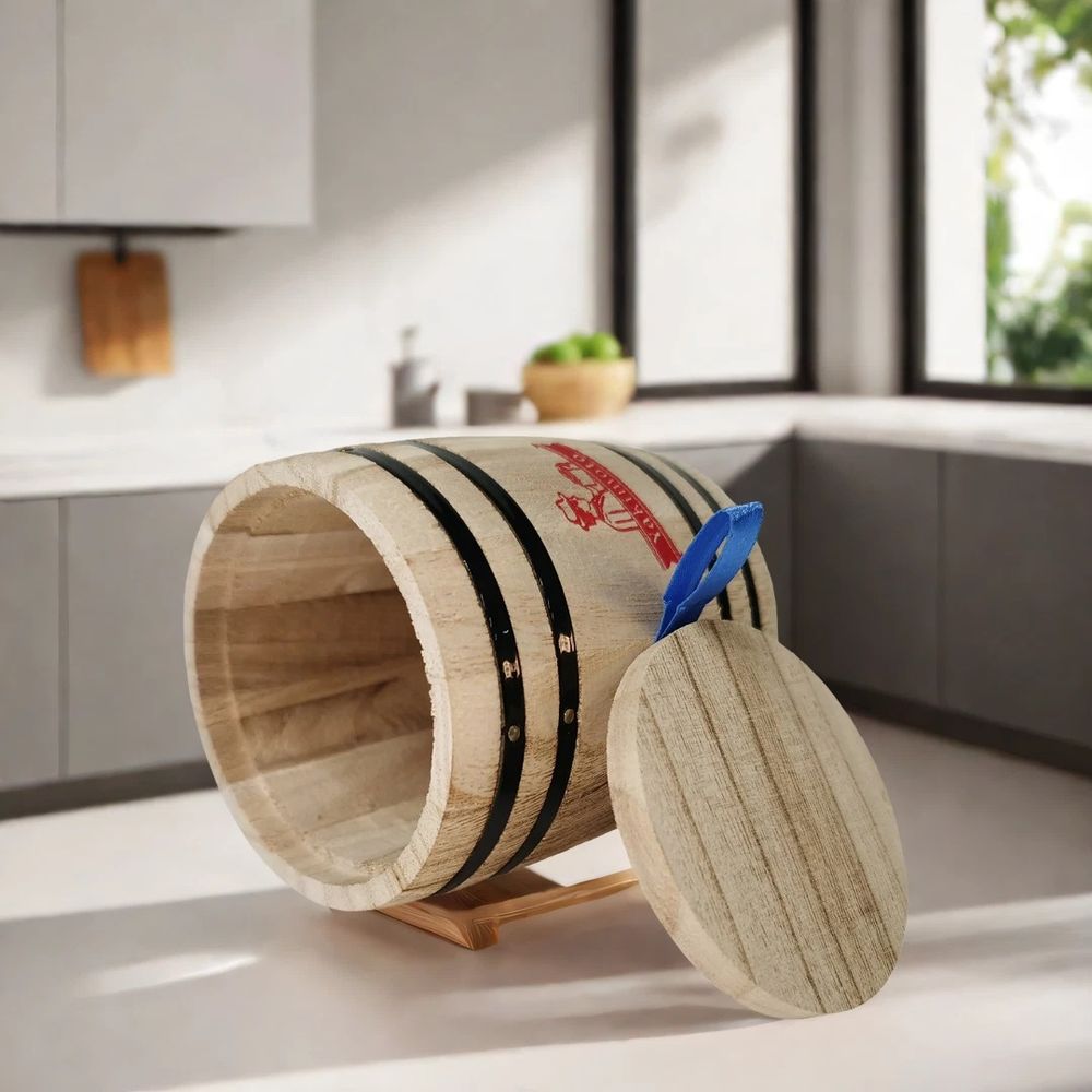Yakimoto 1 Piece Mini Wood Canister | Small Airtight Kitchen Storage | Countertop Spice, Sugar